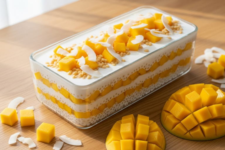 Pavê Tropical de Tapioca com Manga e Coco: Uma Celebração Refrescante dos Sabores do Brasil