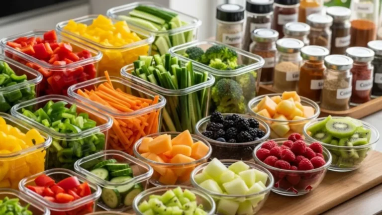 tigelas-de-vidro-com-sobras-de-arroz-frango-pao-e-legumes-organizacao-cozinha-sobras-de-comida-ingredientes-para-reaproveitar-dicas-de-cozinha-preparo-de-refeicoes