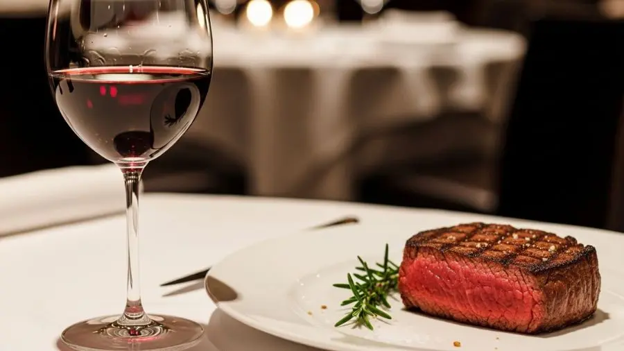 "A combinação mais intuitiva da gastronomia — e a mais mal executada. Nem todo vinho tinto combina com toda carne. 🍷" -->