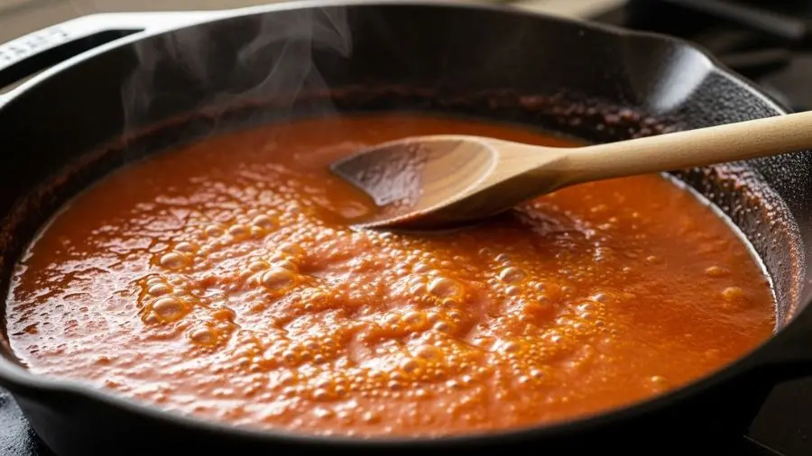 "A redução sem tampa é o método correto — vapor escapa e concentração acontece de forma gradual."