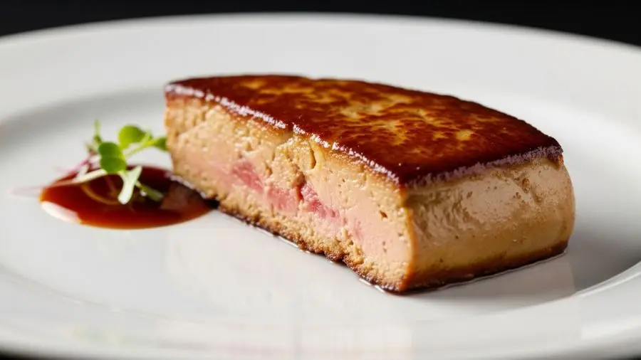 "Crosta mogno, interior rosado, centro quase cru. Noventa segundos de cada lado. Esse é o resultado quando a técnica está certa — e a frigideira está quente o suficiente." -->