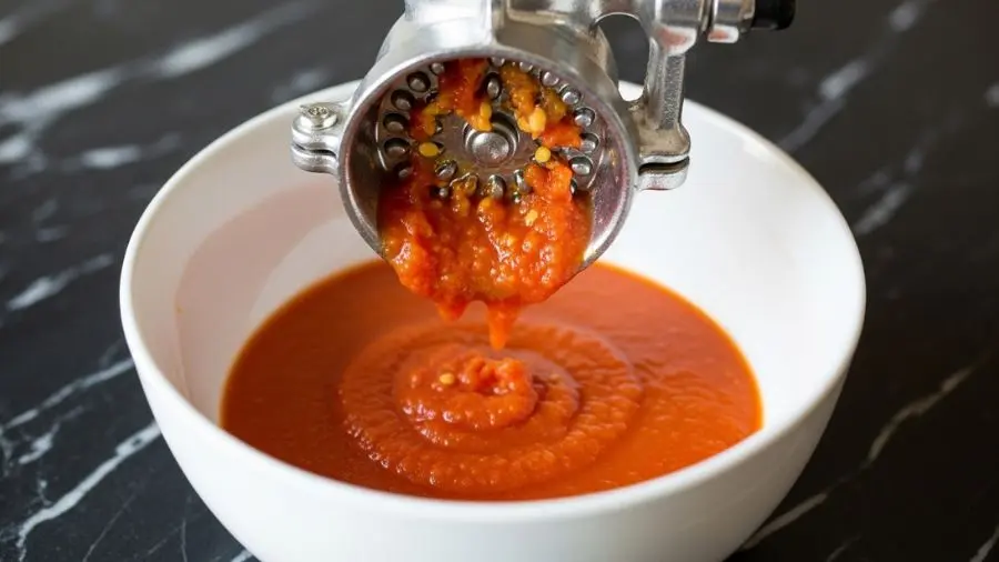 "O moulin à légumes preserva a textura rústica sem incorporar ar, como o liquidificador faz." 