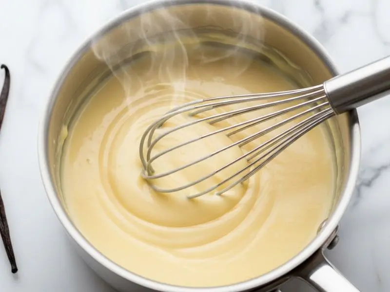 mil-folhas receita crème pâtissière — creme de confeiteiro com baunilha para recheio clássico. 