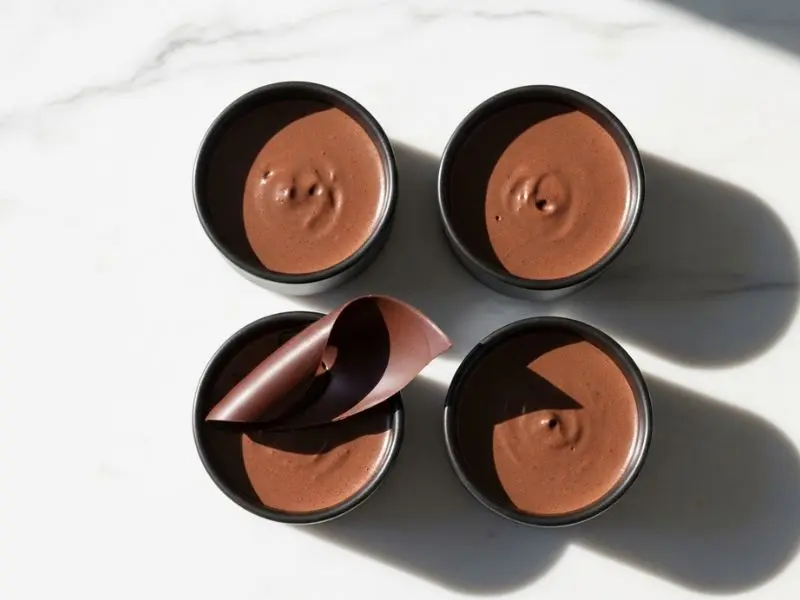 mousse de chocolate francesa original servida em ramequins — receita clasica Le Cordon Bleu