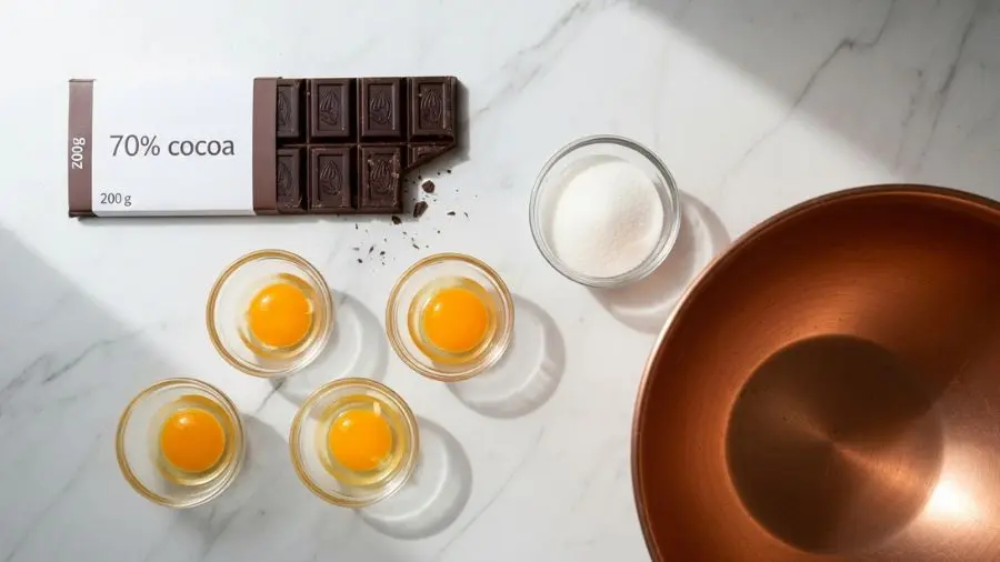 Quatro ingredientes. Nenhum opcional. Aprendi isso no primeiro modulo de confeitaria em Paris.