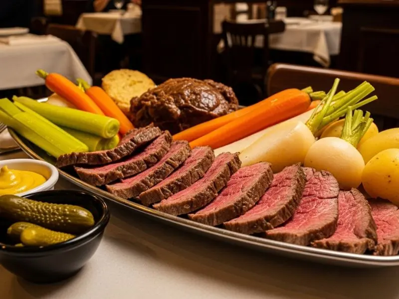  pot-au-feu receita travessa com carnes e legumes cozidos e acompanhamentos clássicos 