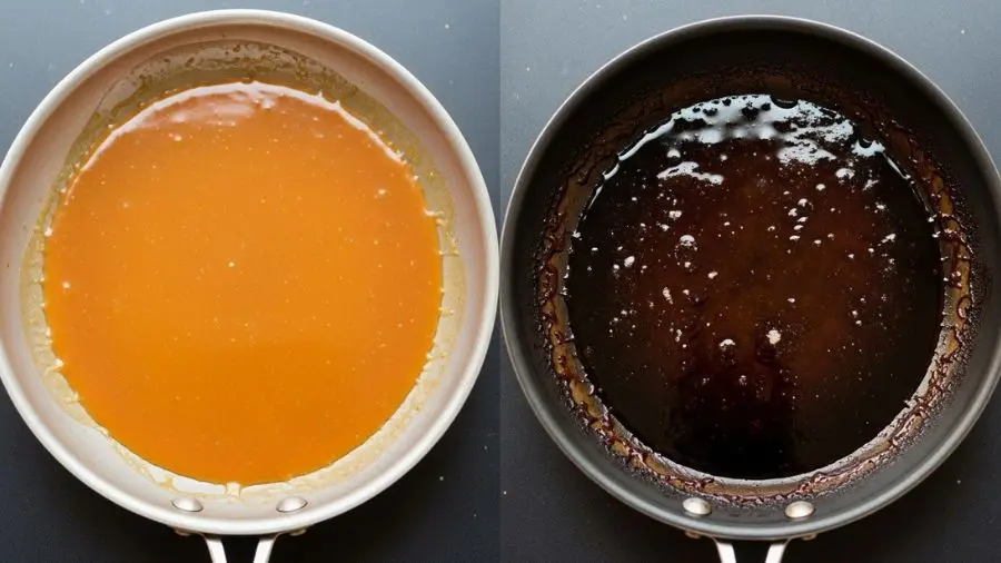 "Três derivados da caramelização: calda âmbar, pralinê e gastrique" 