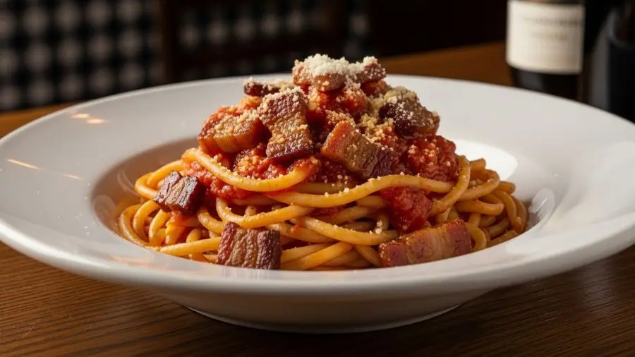 "Guanciale, tomate, pecorino. Sem cebola, sem alho, sem bacon. Essa é a amatriciana."