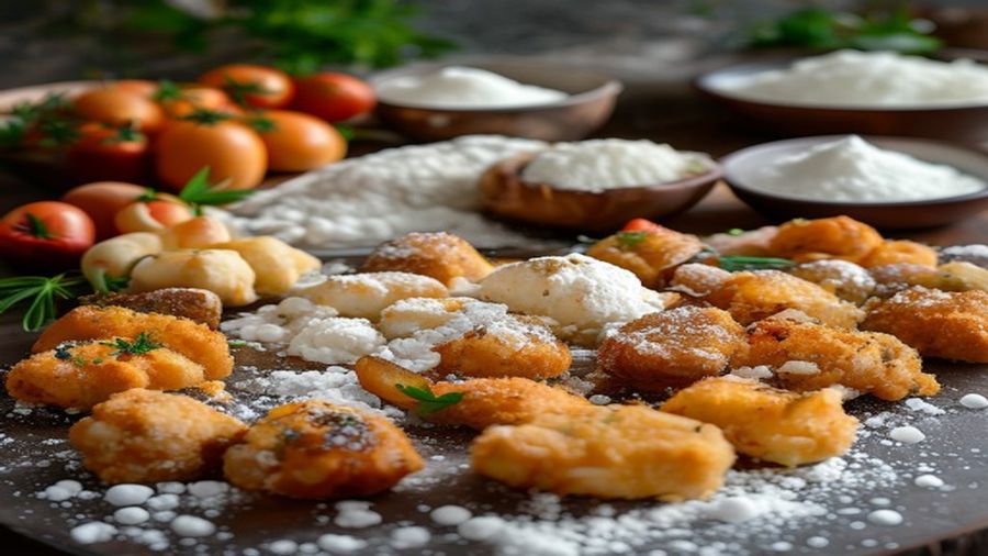 Ingredientes e proporções para coxinha de frango crocante