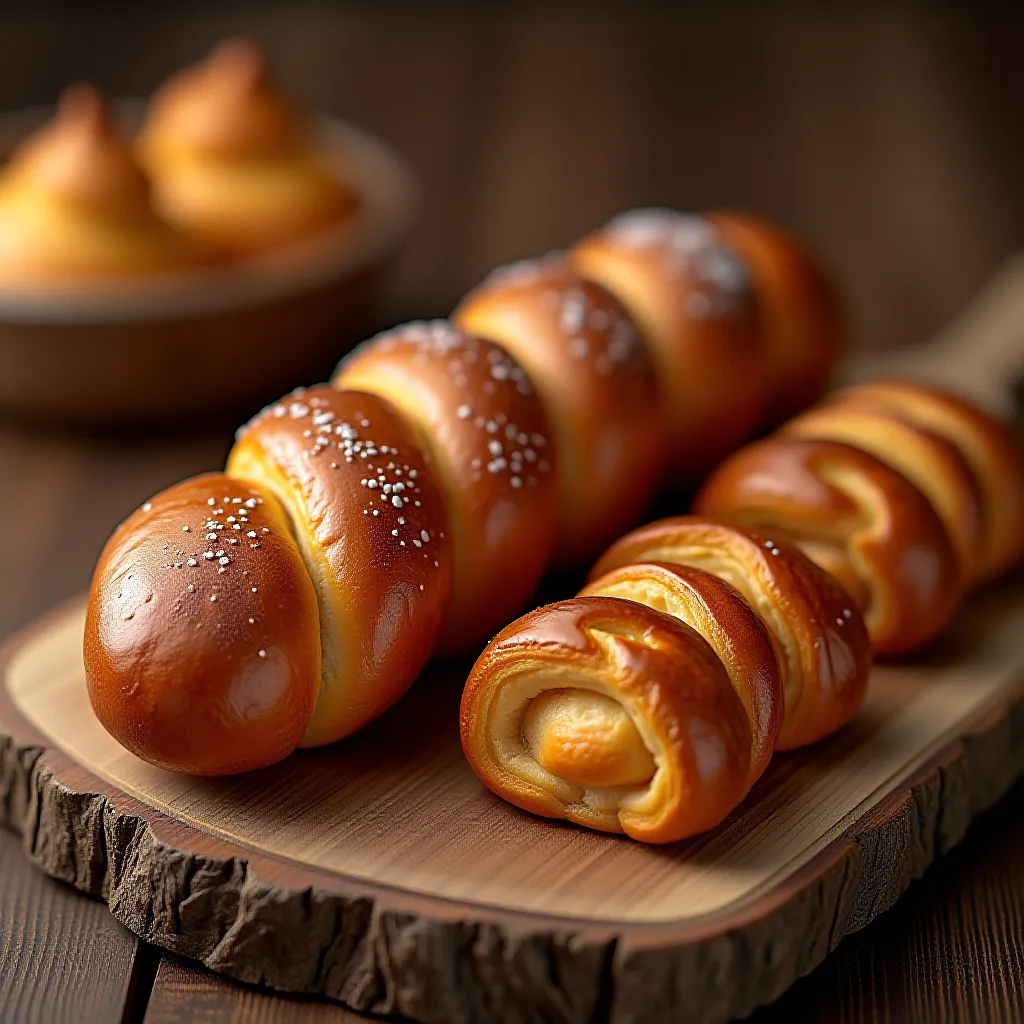 Variações do brioche francês — tressé trançado e brioches individuais em padaria