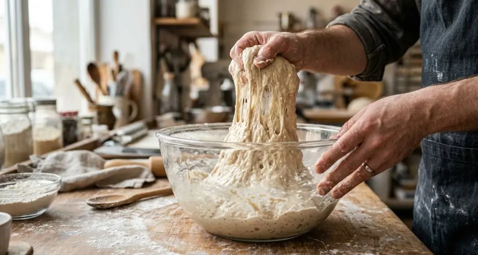 Base crocante dourada da focaccia genovese