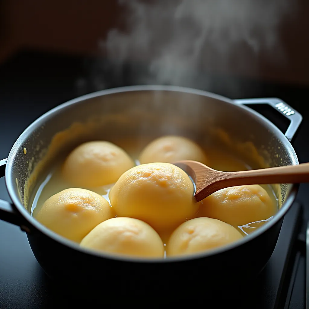 Preparo da massa choux para coxinha sendo cozida na panela ate soltar do fundo