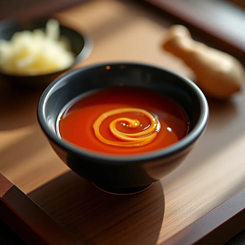 Molho tentsuyu com daikon e gengibre ralados