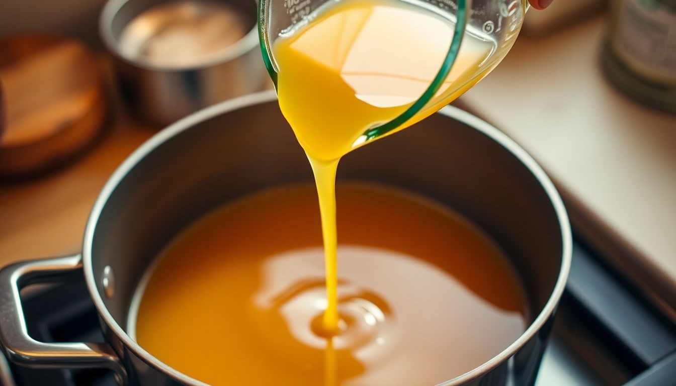 caldo sendo derramado