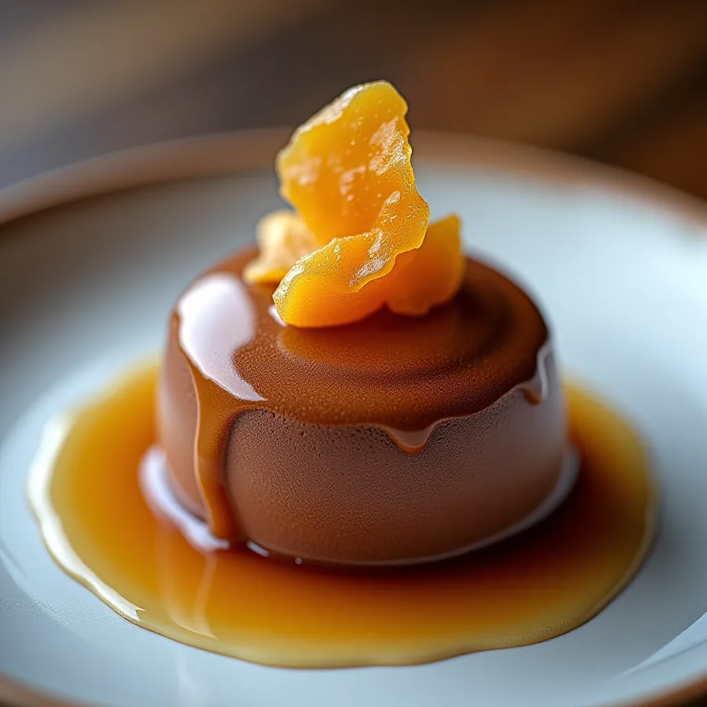 Mousse de chocolate com caramelo salgado e honeycomb - sobremesa de restaurante