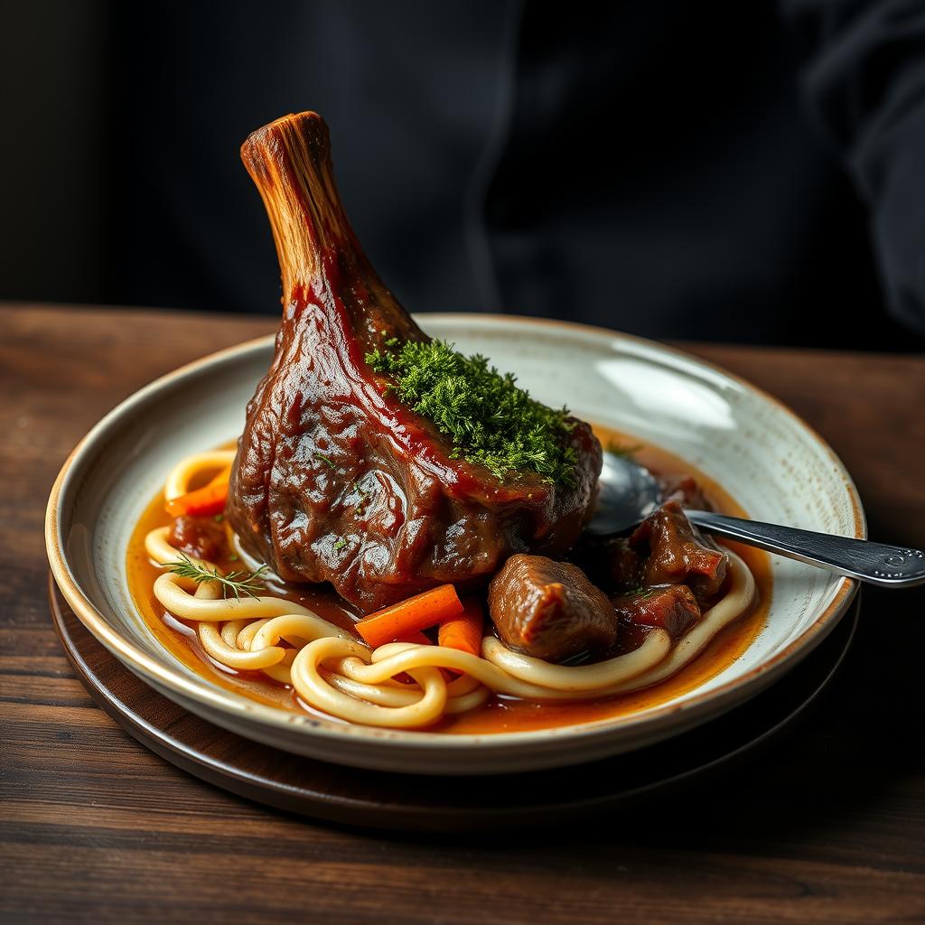 Mesa de jantar de inverno com ossobuco alla milanese