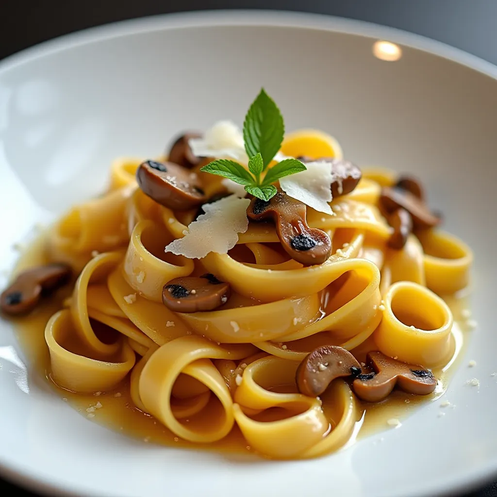 Pappardelle com funghi porcini e manteiga