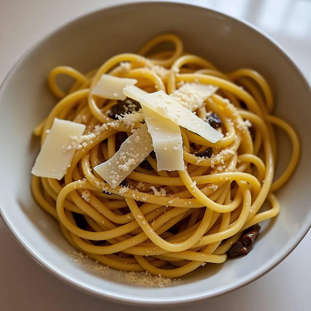 tagliolini com trufas e queijo parmesão
