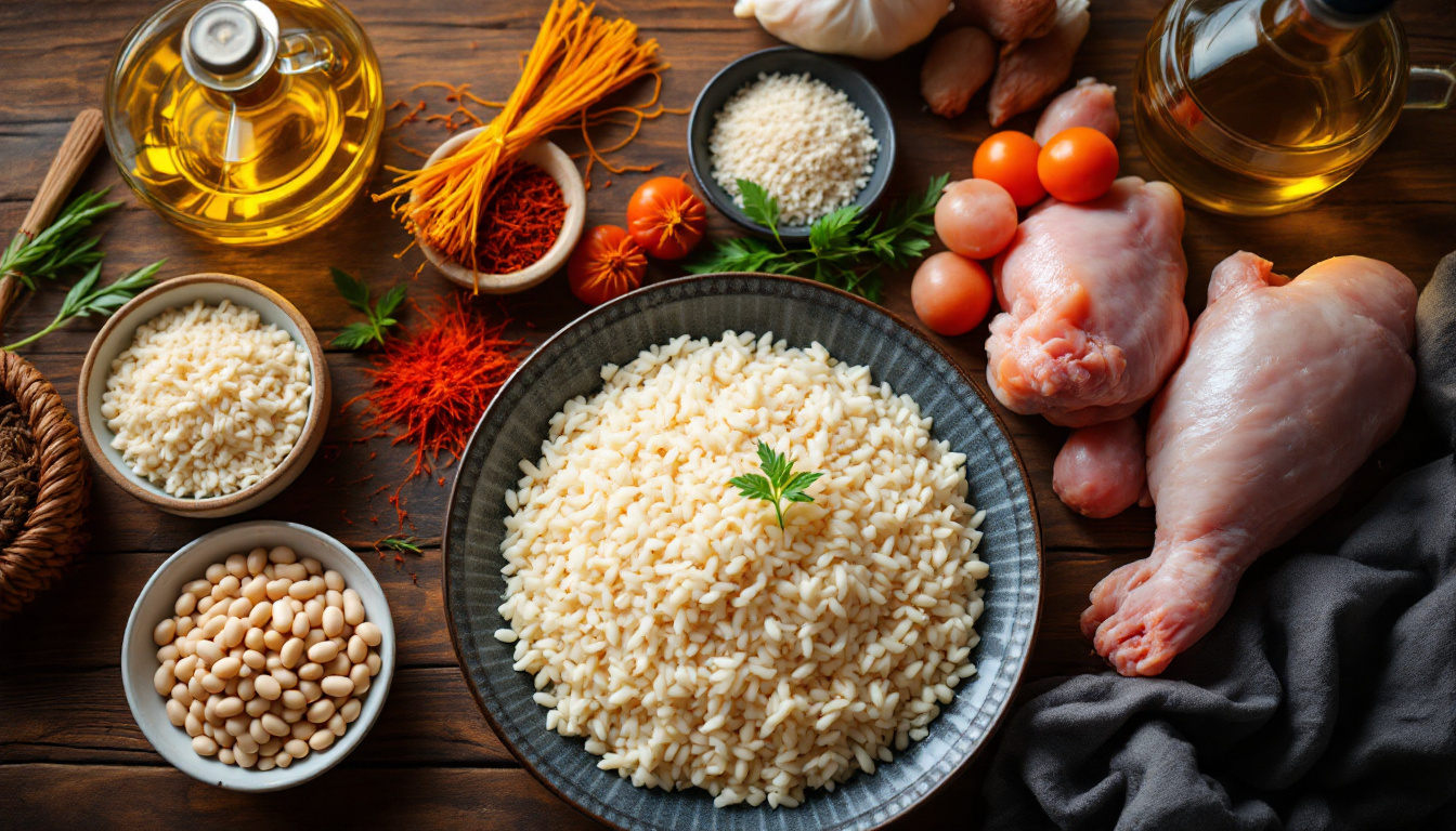 paella valenciana autêntica com socarrat no fundo da paellera - imagem 2
