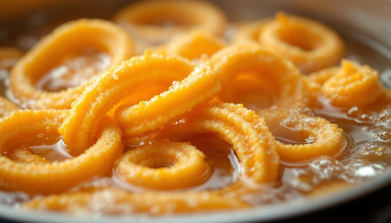 churros espanhóis dourados fritando