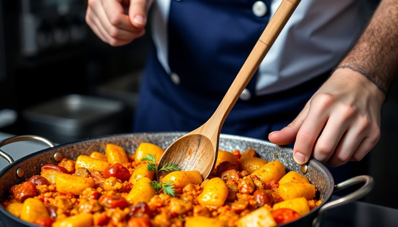 paella valenciana autêntica com socarrat no fundo da paellera - imagem 6