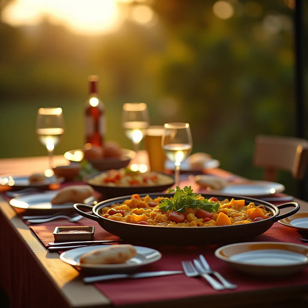 paella valenciana autêntica com socarrat no fundo da paellera - imagem 8