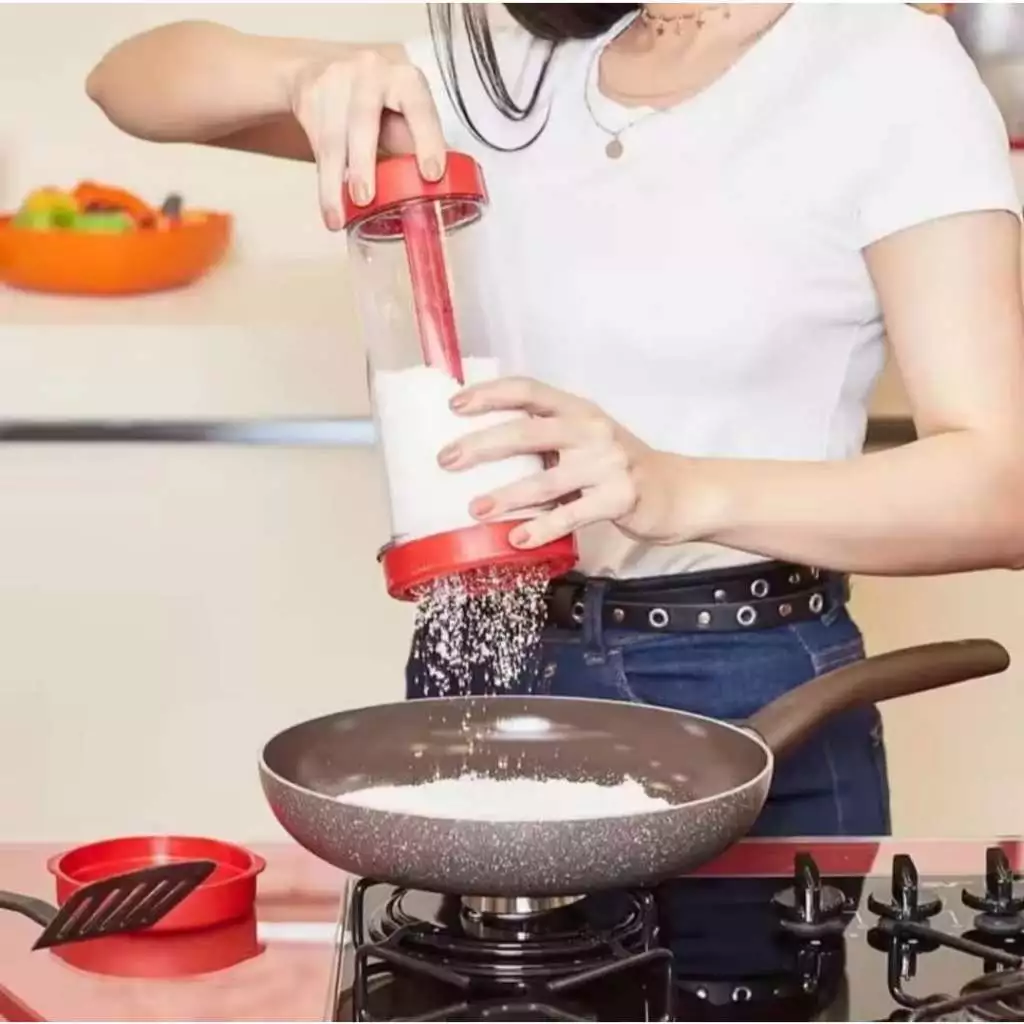 Uso da tapioqueira na frigideira